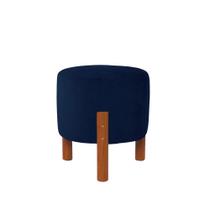 Puff Banqueta Redondo de Suede Varias Cores com Pés em Madeira
