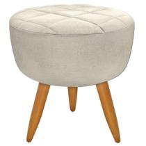 Puff Banqueta Redondo Maitê Matelassê Linho Bege Palha Marfim Decoração para Sala Puff Banqueta Redondo Maitê Matelassê Linho Bege Palha Marfim Decoração para Sala