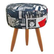 Puff Banqueta Redondo Para Sala Quarto Estampado Suede Puff Banqueta Redondo Para Sala Quarto Estampado Suede