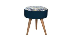 Puff banqueta Redondo Safira - Tecido Azul Royal Puff banqueta Redondo Safira - Tecido Azul Royal