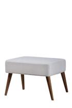 Puff Banqueta Retangular em Linho Pés Palito Cercatto