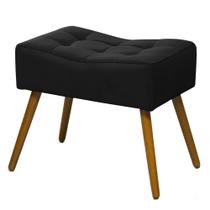 Puff Banqueta Retangular Suede Liso Preto - DS Móveis Puff Banqueta Retangular Suede Liso Preto - DS Móveis