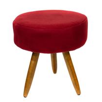 Puff Banqueta Retro Pés Castanho Palito Várias Estampas