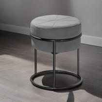 Puff Banqueta Riad Argola Preto Resistente Estofado Veludo Puff Banqueta Riad Argola Preto Resistente Estofado Veludo