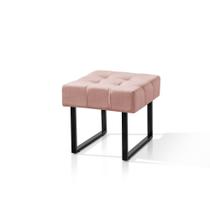Puff Banqueta Rosa menina/ quarto/sala C/ Pés De Ferro Penteadeira decorativo/charmosa Puff Banqueta Rosa menina/ quarto/sala C/ Pés De Ferro Penteadeira decorativo/charmosa