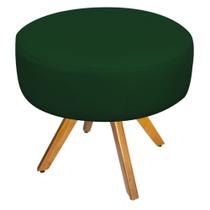 Puff Banqueta Sofia Base Giratória de Madeira Sala de Estar Quarto Suede Verde - KDAcanto Móveis
