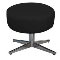 Puff Banqueta Sofia Base Giratória de Metal Corano Preto - KDAcanto Móveis