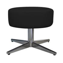 Puff Banqueta Sofia Base Giratória de Metal Sala de Estar Quarto Corano Preto - DAMAFFÊ MÓVEIS