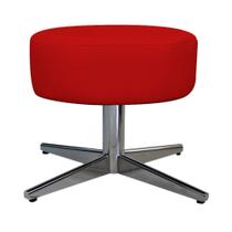 Puff Banqueta Sofia Base Giratória de Metal Sala de Estar Quarto Corano Vermelho - DAMAFFÊ MÓVEIS