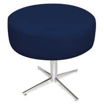 Puff Banqueta Sofia Base Giratória de Metal Sala de Estar Quarto Suede Azul Marinho - KDAcanto Móveis
