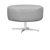 Puff Banqueta Sofia Base Giratória de Metal Sala de Estar Quarto Suede Cinza - DAMAFFÊ MÓVEIS