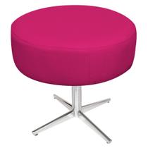 Puff Banqueta Sofia Base Giratória de Metal Sala de Estar Quarto Suede Pink - KDAcanto Móveis