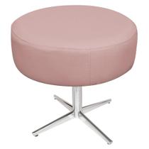 Puff Banqueta Sofia Base Giratória de Metal Sala de Estar Quarto Suede Rosê - KDAcanto Móveis