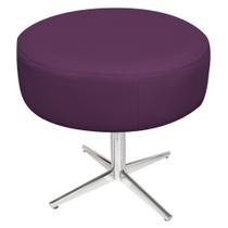 Puff Banqueta Sofia Base Giratória de Metal Sala de Estar Quarto Suede Roxo - KDAcanto Móveis