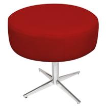 Puff Banqueta Sofia Base Giratória de Metal Sala de Estar Quarto Suede Vermelho - KDAcanto Móveis