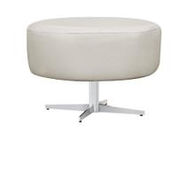 Puff Banqueta Sofia Base Giratória de Metal Suede Bege - DAMAFFÊ MÓVEIS