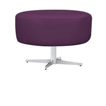 Puff Banqueta Sofia Base Giratória de Metal Suede Roxo - DAMAFFÊ MÓVEIS