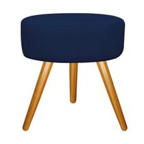 Puff Banqueta Sofia Palito Mel Sala de Estar Quarto Decor Suede Azul Marinho - DAMAFFÊ MÓVEIS