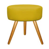Puff Banqueta Sofia Palito Mel Suede Amarelo - DAMAFFÊ MÓVEIS