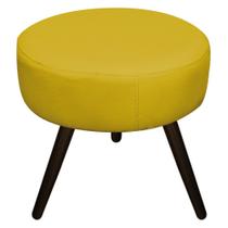 Puff Banqueta Sofia Palito Tabaco Sala de Estar Quarto Decor Suede Amarelo - KDAcanto Móveis