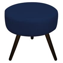 Puff Banqueta Sofia Palito Tabaco Sala de Estar Quarto Decor Suede Azul Marinho - KDAcanto Móveis
