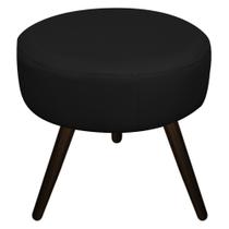 Puff Banqueta Sofia Palito Tabaco Sala de Estar Quarto Decor Suede Preto - KDAcanto Móveis