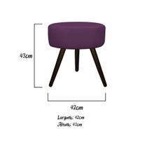 Puff Banqueta Sofia Palito Tabaco Sala de Estar Quarto Decor Suede Roxo - KDAcanto Móveis