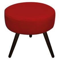 Puff Banqueta Sofia Palito Tabaco Sala de Estar Quarto Decor Suede Vermelho - KDAcanto Móveis