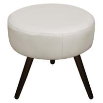 Puff Banqueta Sofia Palito Tabaco Suede Bege - KDAcanto Móveis