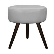 Puff Banqueta Sofia Palito Tabaco Suede Cinza - DAMAFFÊ MÓVEIS