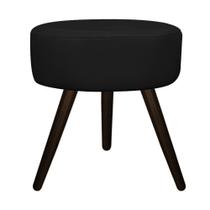 Puff Banqueta Sofia Palito Tabaco Suede Preto - DAMAFFÊ MÓVEIS