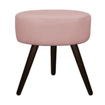 Puff Banqueta Sofia Palito Tabaco Suede Rosê - DAMAFFÊ MÓVEIS
