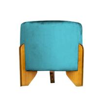 Puff Banqueta thor Luxo Decorativo - Suede Azul Turquesa