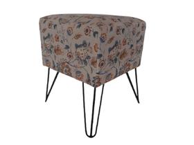 Puff Banqueta Veludo Quadrado- 4 Pés