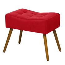 Puff Banqueta Viena Suede Liso Vermelho - S.E. De Cristo