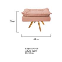 Puff Banqueta Zatti Base Giratória de Madeira Sala de Estar Decor Quarto Suede Rosê - KDAcanto Móveis Puff Banqueta Zatti Base Giratória de Madeira Sala de Estar Decor Quarto Suede Rosê - KDAcanto Móveis