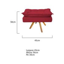 Puff Banqueta Zatti Base Giratória de Madeira Sala de Estar Decor Quarto Suede Vermelho - KDAcanto Móveis Puff Banqueta Zatti Base Giratória de Madeira Sala de Estar Decor Quarto Suede Vermelho - KDAcanto Móveis