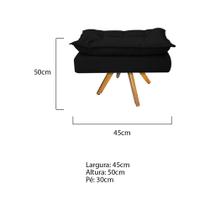 Puff Banqueta Zatti Base Giratória de Madeira Suede Preto - KDAcanto Móveis Puff Banqueta Zatti Base Giratória de Madeira Suede Preto - KDAcanto Móveis