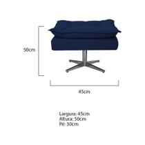 Puff Banqueta Zatti Base Giratória de Metal Sala de Estar Decor Quarto Suede Azul Marinho - KDAcanto Móveis Puff Banqueta Zatti Base Giratória de Metal Sala de Estar Decor Quarto Suede Azul Marinho - KDAcanto Móveis