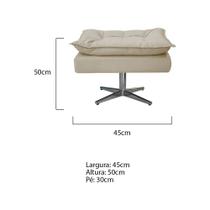 Puff Banqueta Zatti Base Giratória de Metal Sala de Estar Decor Quarto Suede Bege - KDAcanto Móveis Puff Banqueta Zatti Base Giratória de Metal Sala de Estar Decor Quarto Suede Bege - KDAcanto Móveis