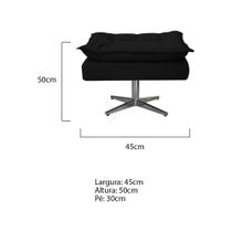 Puff Banqueta Zatti Base Giratória de Metal Sala de Estar Decor Quarto Suede Preto - KDAcanto Móveis Puff Banqueta Zatti Base Giratória de Metal Sala de Estar Decor Quarto Suede Preto - KDAcanto Móveis