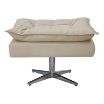 Puff Banqueta Zatti Base Giratória de Metal Suede Bege - DAMAFFÊ MÓVEIS Puff Banqueta Zatti Base Giratória de Metal Suede Bege - DAMAFFÊ MÓVEIS