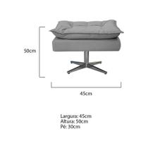 Puff Banqueta Zatti Base Giratória de Metal Suede Cinza - KDAcanto Móveis Puff Banqueta Zatti Base Giratória de Metal Suede Cinza - KDAcanto Móveis