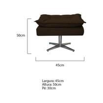 Puff Banqueta Zatti Base Giratória de Metal Suede Marrom - KDAcanto Móveis Puff Banqueta Zatti Base Giratória de Metal Suede Marrom - KDAcanto Móveis