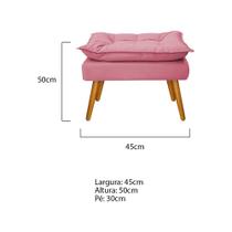 Puff Banqueta Zatti Palito Mel Suede Rosa Bebê - KDAcanto Móveis Puff Banqueta Zatti Palito Mel Suede Rosa Bebê - KDAcanto Móveis