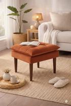 Puff Banquinho Apoio Para Os Pés Luxo Bege Variação:Suede Terracota Puff Banquinho Apoio Para Os Pés Luxo Bege Variação:Suede Terracota