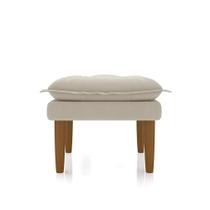 Puff Banquinho Apoio Para Os Pés Luxo Suede Bege