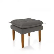 Puff Banquinho Apoio Para Os Pés Luxo Suede Grafite