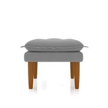 Puff Banquinho Apoio Para Os Pés Luxo Suede Prata