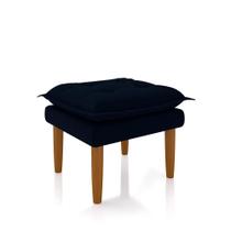 Puff Banquinho Apoio Para Os Pés Luxo Suede Preto
